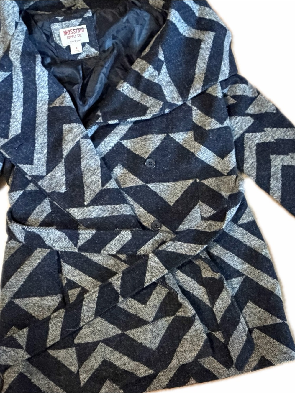 Mossimo Geometric Southwestern Belted Coat Small
